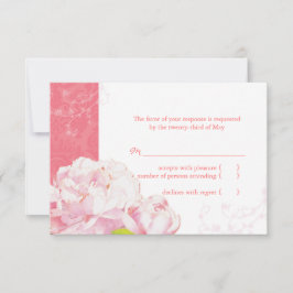 Pink Peony Blooms Wedding RSVP