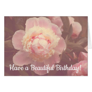 Pink Peony Blume Custom Birthday Card