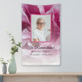 Pink Peony Blume Feier zum Leben Beerdigung Banner
