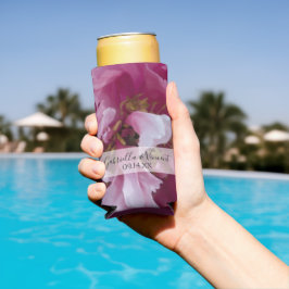 Pink Peony Blume Gastgeschenk Hochzeit Selters Dosenkühler