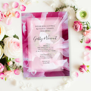 Pink Peony Blume Hochzeit Probe Dinner Einladung