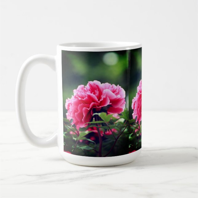 Pink Peony Blume im Garten-33333 Kaffeetasse (Links)