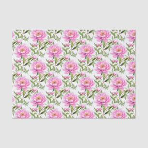 Pink Peony Blume mit Sage Green Blätter Seidenpapier