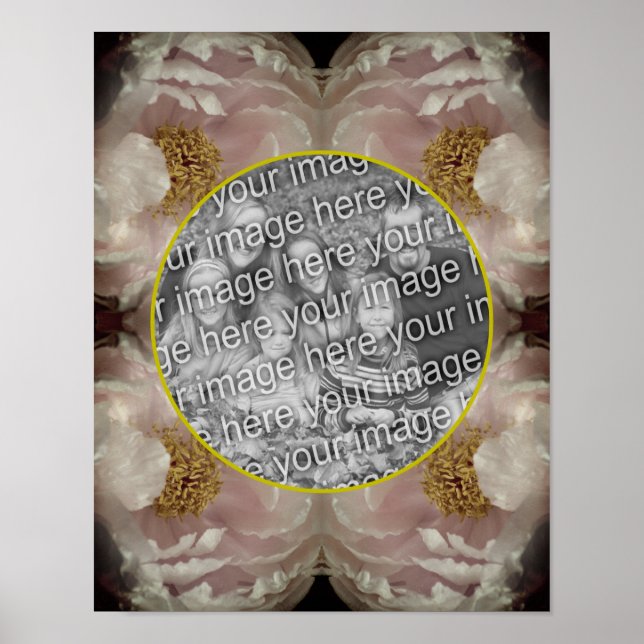 Pink Peony Blume Rahmen erstellen Sie Ihr eigenes  Poster (Vorne)