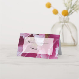 Pink Peony Blume Wedding Platzkarte