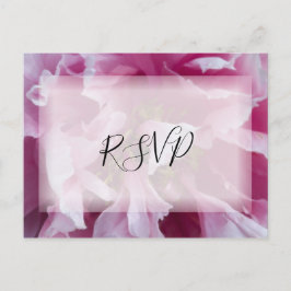 Pink Peony Blume Wedding RSVP Response Einladungspostkarte