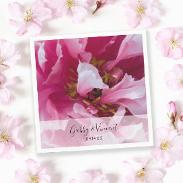 Pink Peony Blume Wedding Serviette