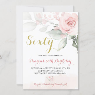 Pink Peony Blush Bloral Geburtstag Einladung
