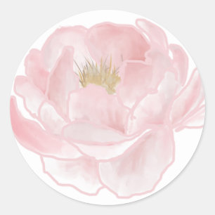 Pink Peony Brautparty Runder Aufkleber