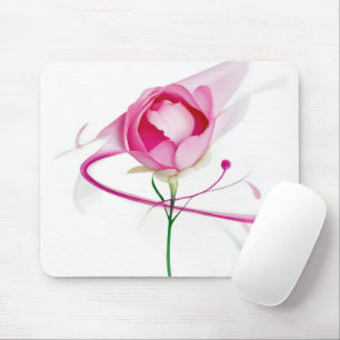 Pink Peony Bud Abstrakte Malerei Mousepad