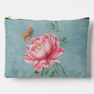 Pink Peony & Butterfly Kosmetische Tasche