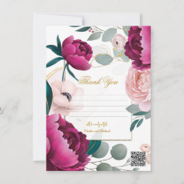 Pink Peony Eucalyptus Garden Floral Glam Wedding Einladung