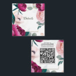 Pink Peony Eucalyptus Garden Floral Wedding Detail Quadratische Visitenkarte<br><div class="desc">customize however you want</div>