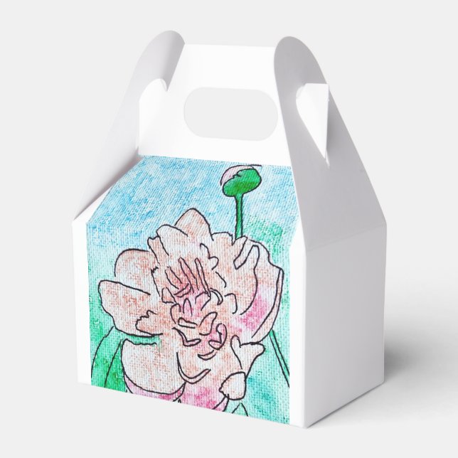 Pink Peony Favor Geschenkschachtel (Vorderseite)