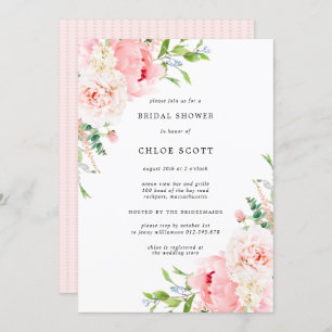 Pink Peony Floral Botanisches Brautparty Invitati Einladung
