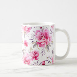 Pink Peony Floral Kaffeetasse