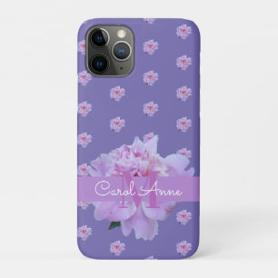 Pink Peony Floral Monogram Lila Case-Mate iPhone Hülle