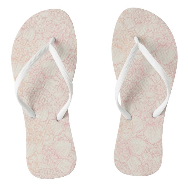 Pink Peony Floral Pattern Flip Flops (Fußbett)