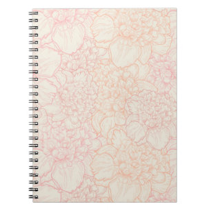 Pink Peony Floral Pattern Notizblock