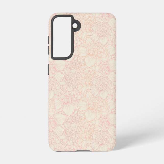 Pink Peony Floral Pattern Samsung Galaxy Hülle (Rückseite)