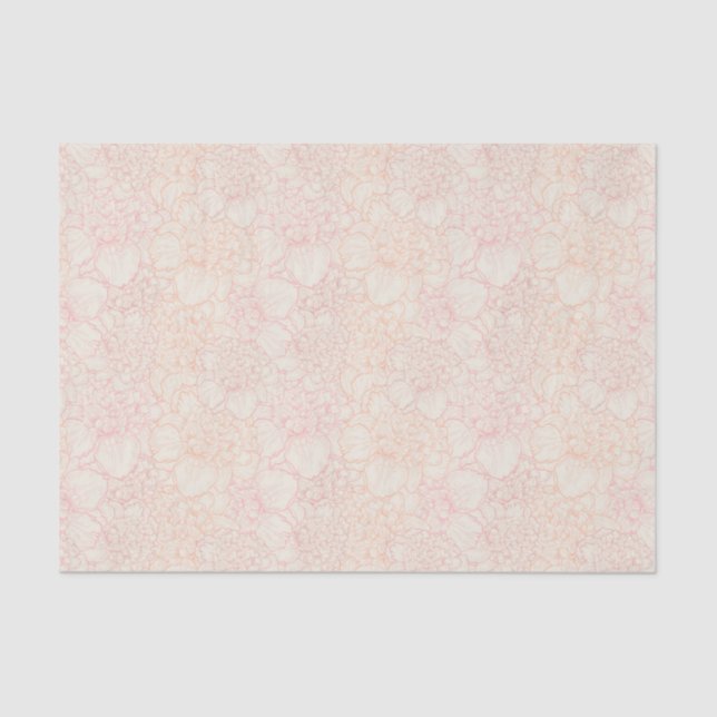 Pink Peony Floral Pattern Seidenpapier (Vorderseite)