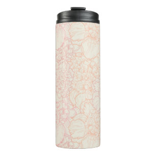 Pink Peony Floral Pattern Thermosbecher