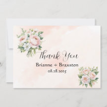 Pink Peony Floral Vielen Dank Karten