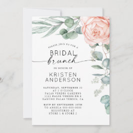 Pink Peony Floral Wasserfarbe Brautparty Einladung
