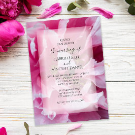 Pink Peony Floral Wedding Einladung