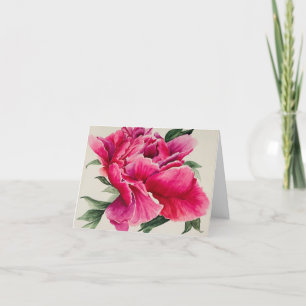 Pink Peony Flower Thank You Cards Dankeskarte