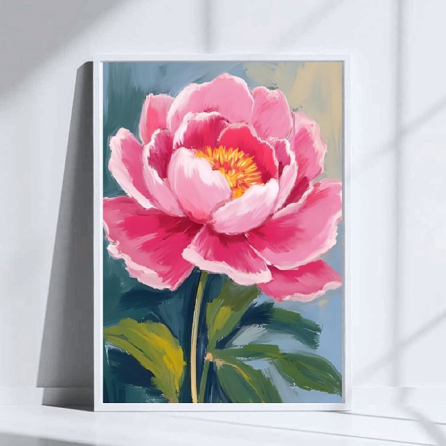 Pink Peony Flower Watercolor Painting Poster (Von Creator hochgeladen)