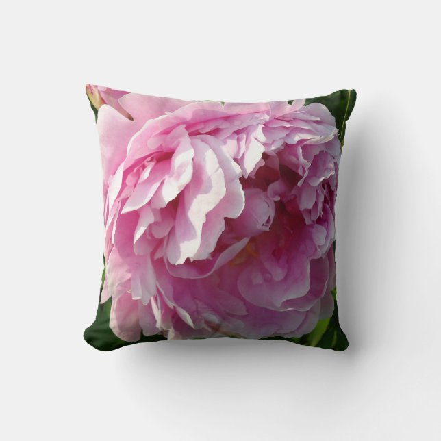 Pink Peony Foto Hütte Bauernhof Blumengarten Kissen (Vorderseite)