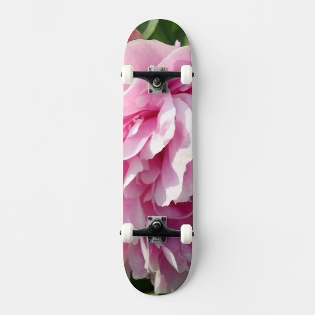 Pink Peony Foto Hütte Bauernhof Blumengarten Skateboard (Vorderseite)