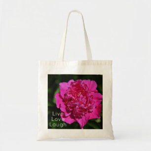 Pink Peony Garden Blume Motivierend Tragetasche