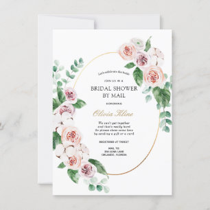 Pink Peony Gold Frame Brautparty per Mail Einladung