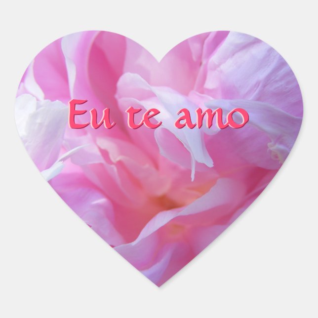 Pink Peony Heart Stickers (Vorderseite)