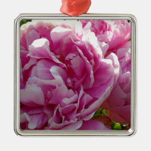 Pink Peony   Hütte Bauernhof Blumengarten Silbernes Ornament
