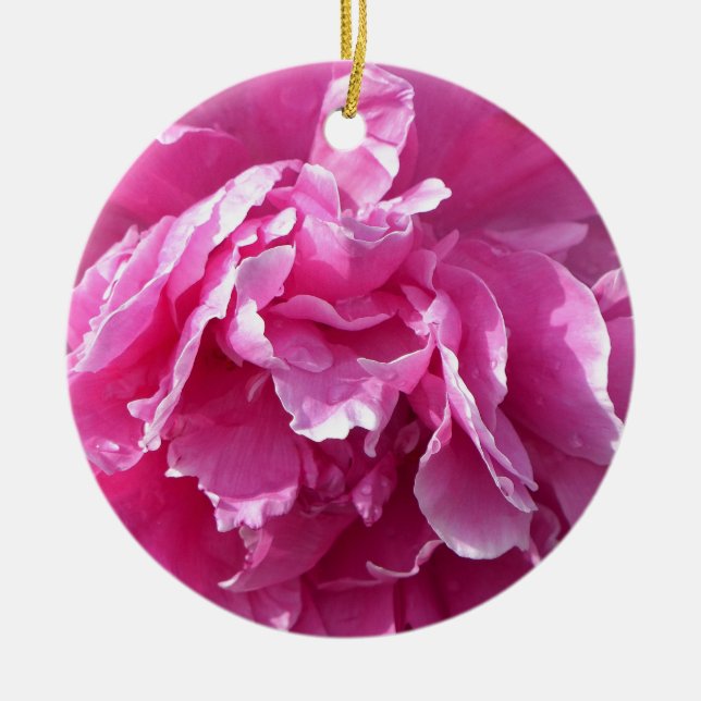 Pink Peony Keramik Ornament (Vorne)