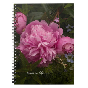 Pink Peony & Liebe-in-a-mist Notizblock