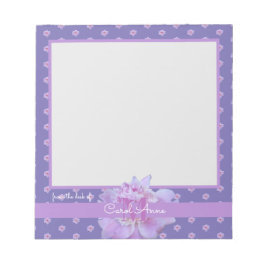 Pink Peony Lila Monogram Floral Notepad Notizblock