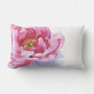 Pink Peony Lumbar Kissen