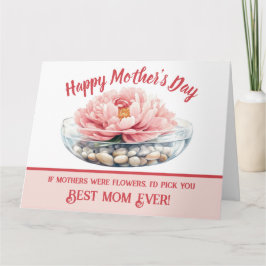 Pink Peony Mother's Day Folded Greeting Card Karte
