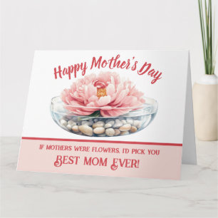 Pink Peony Mother's Day Folded Greeting Card Karte