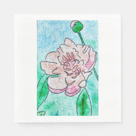 Pink Peony Napkin Serviette