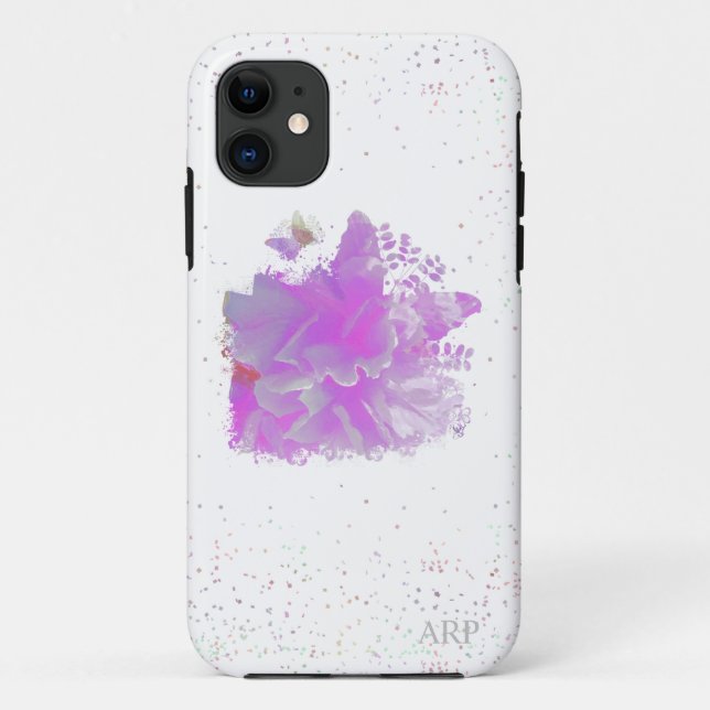 *~* Pink Peony Painting Art Butterfly AR3 Case-Mate iPhone Hülle (Rückseite)