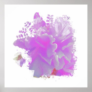 *~* Pink Peony Painting Art Butterfly AR3 Poster