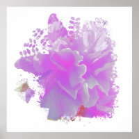 *~* Pink Peony Painting Art Butterfly AR3