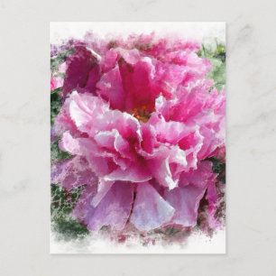 *~* Pink Peony Painting Artistic Impressionism AR1 Postkarte