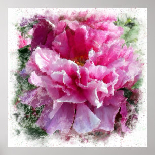 *~* Pink Peony Painting Artistic Künstlerisch AR1 Poster