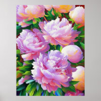 Pink Peony Painting, Peonies Blume Wall Art